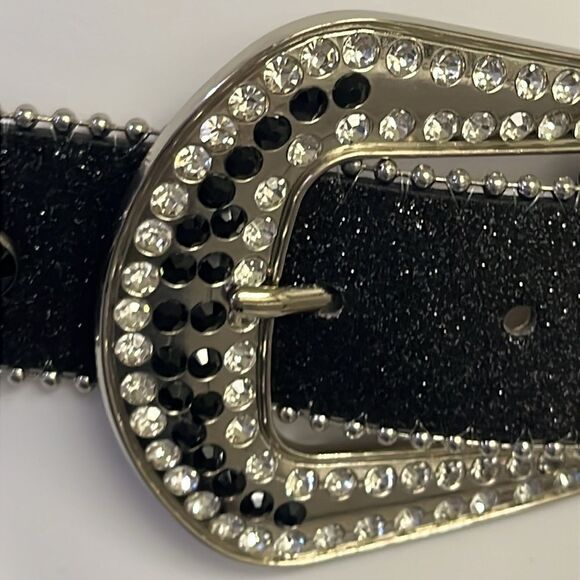 Skeleton Studded Glitter Punk Grunge Silver-tone Rhinestone Adjustable Belt L/XL main image 10